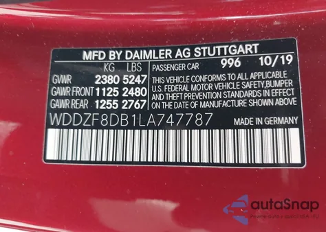 2020 Mercedes-Benz E 350 z USA, uszkodzony, nr VIN WDDZF8DB1LA747787